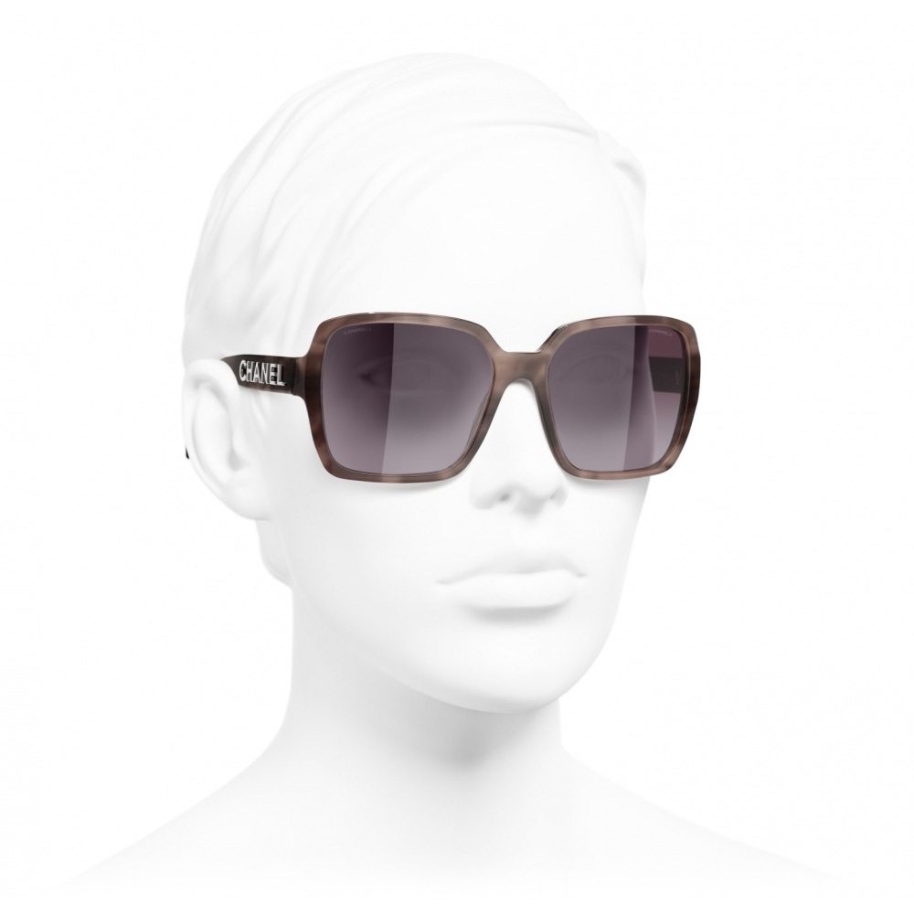 CHANEL Brown Gradient Square Sunglasses